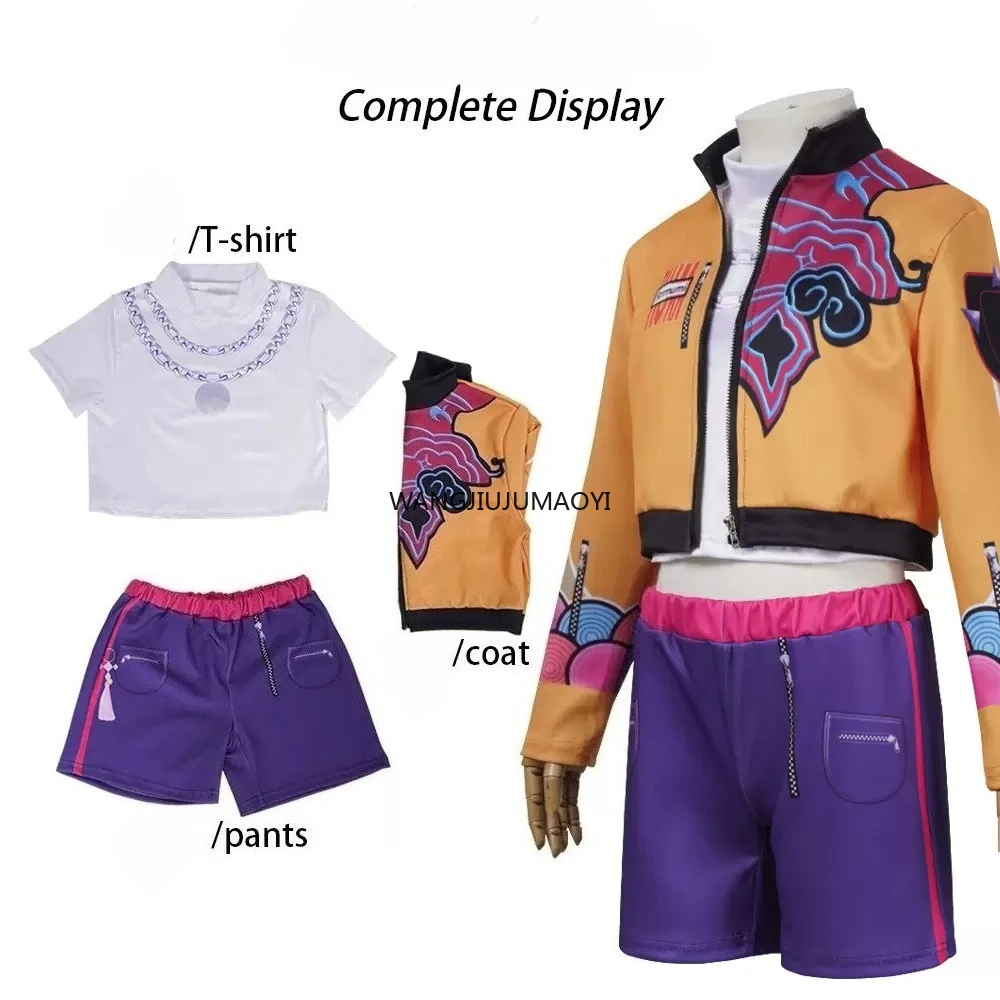 مجموعة أزياء K-pop Hunter Witch تحت عنوان أداء المسرح تتضمن سترة وربطة عنق وتنورة وشعر مستعار مطابق لحفلات الهالوين