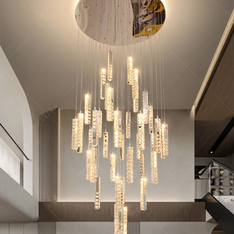 

Современная лестничная люстра, подвесные светильники, внутреннее освещение, потолочный светильник, подвесной светильник, светодиодные люстры для гостиной, внутреннее освещение