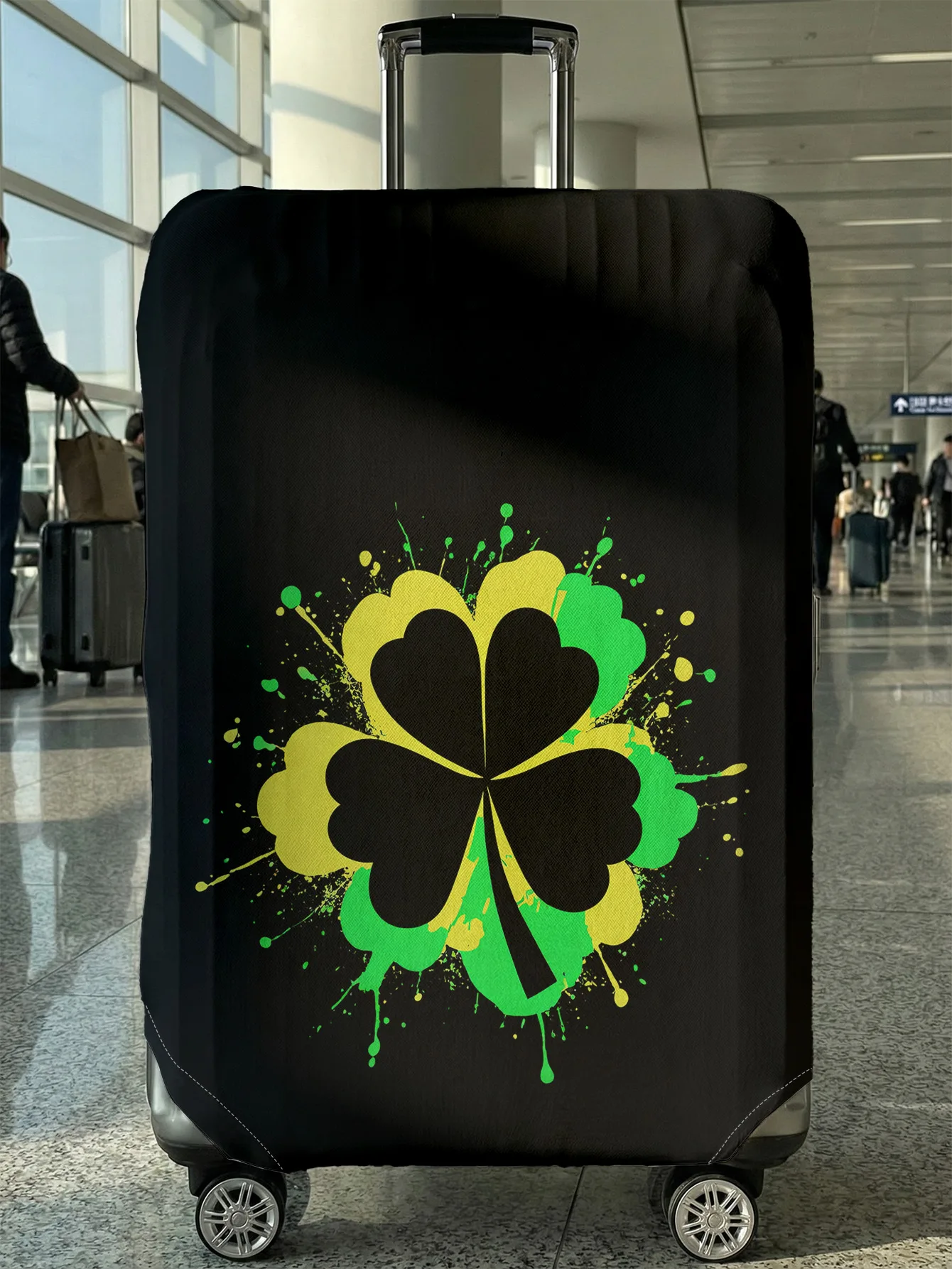 

Чехол для багажа с изображением клевера ко Дню Святого Патрика, подходит для чемоданов 18-32 дюймов, чехол для ручки чемодана, дорожный аксессуар