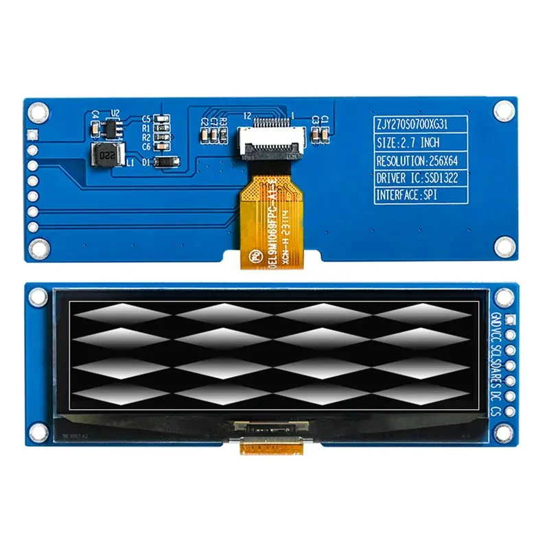 2.Inch 256x64 OLED LCD Display Module SSD1322 Driver 7Pins Self-Luminous Display Board Screen Board