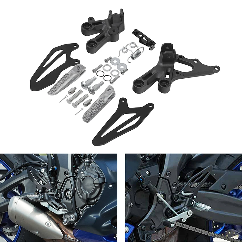 

Motorcycle Front Footpegs Footrests Pedals Bracket Set For Yamaha YZF R7 2022-2023