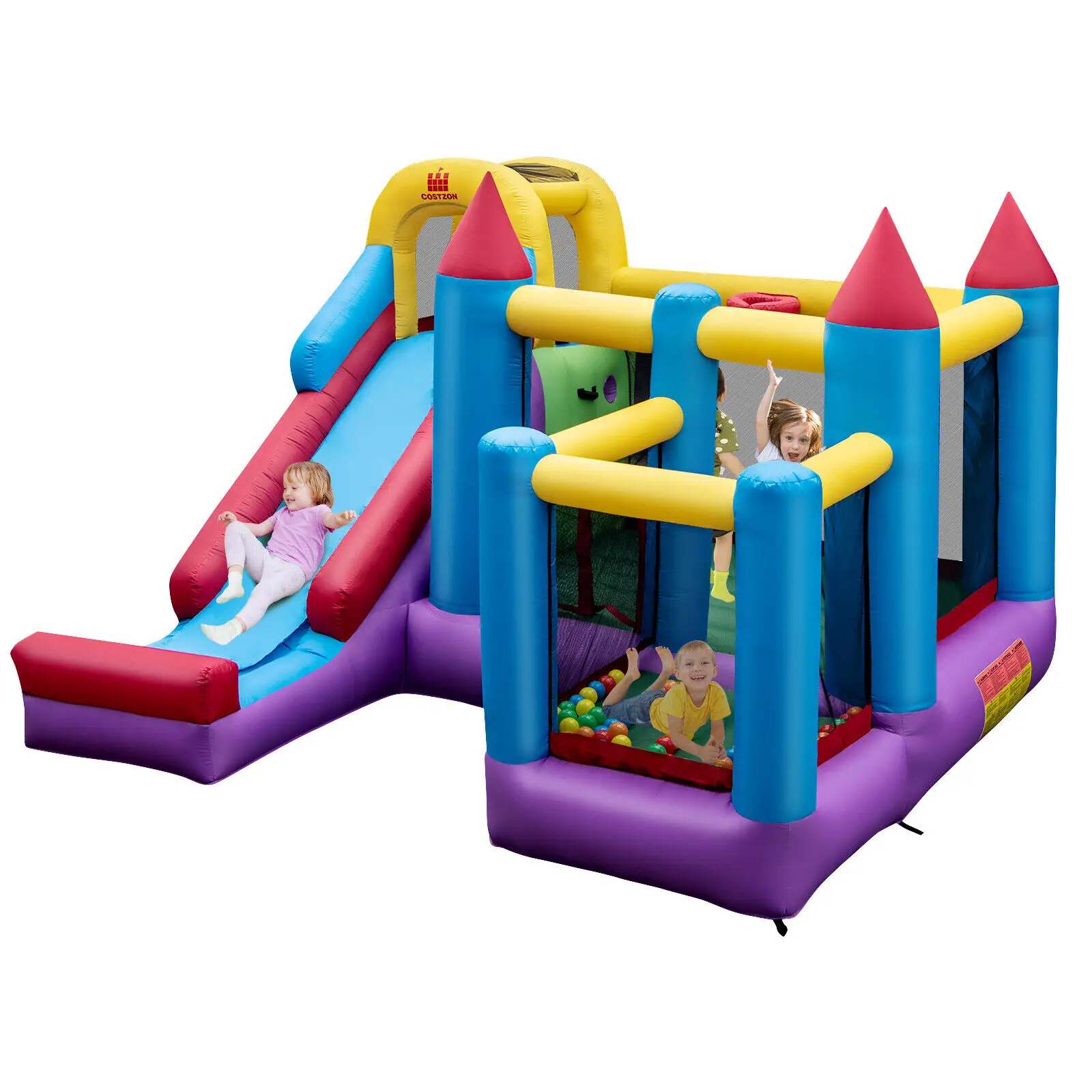 Babyjoy Inflatable Bounce House 5-in-1 Inflatable Bouncer Indoor&Outdoor Blower Not Excluded