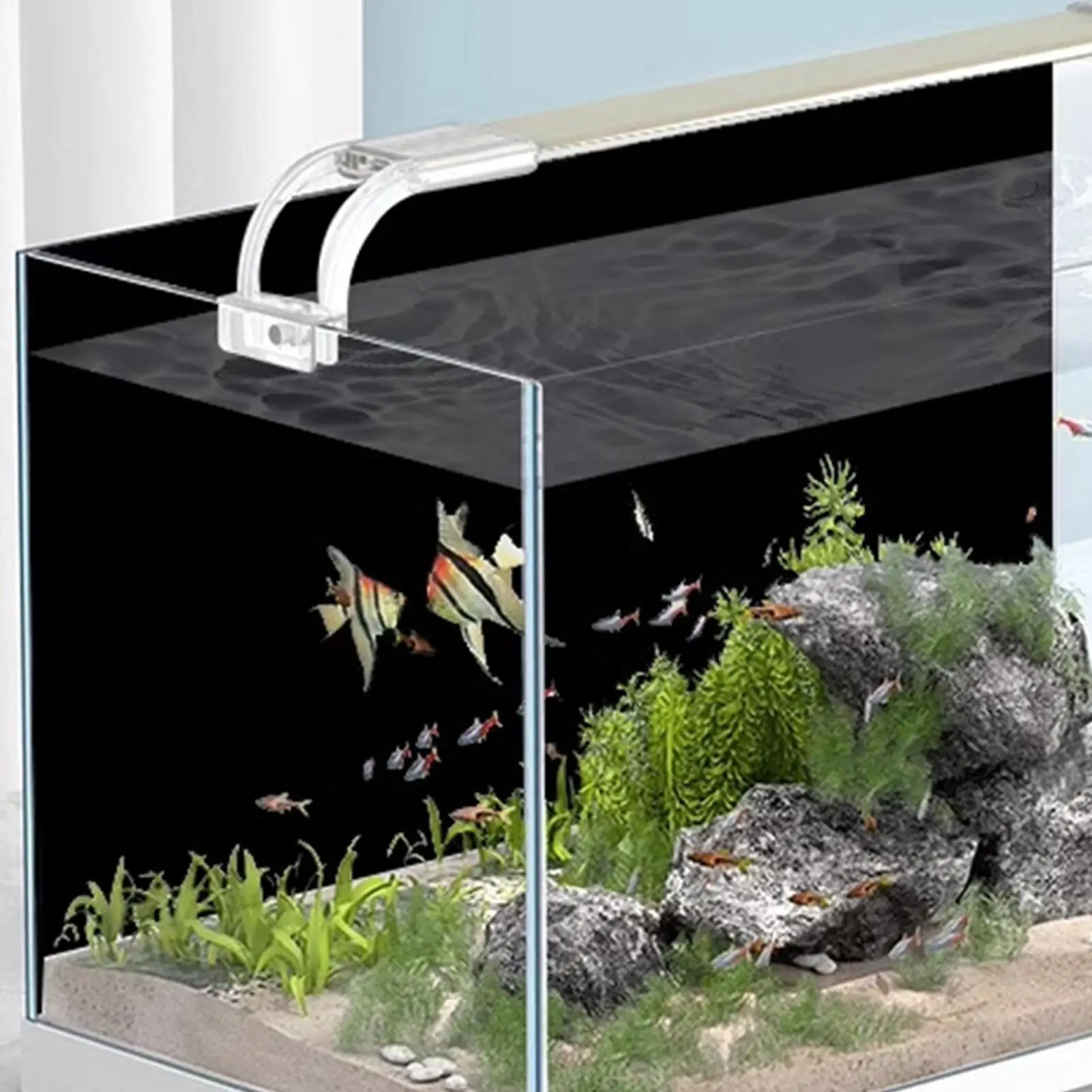 30/40cm Aquarium-Hintergrund-Aufkleber Schwarze Statische Haftfolie Selbstklebende Folie Tapete Aquarium-Hintergrund-Dekorationen – Detail 2