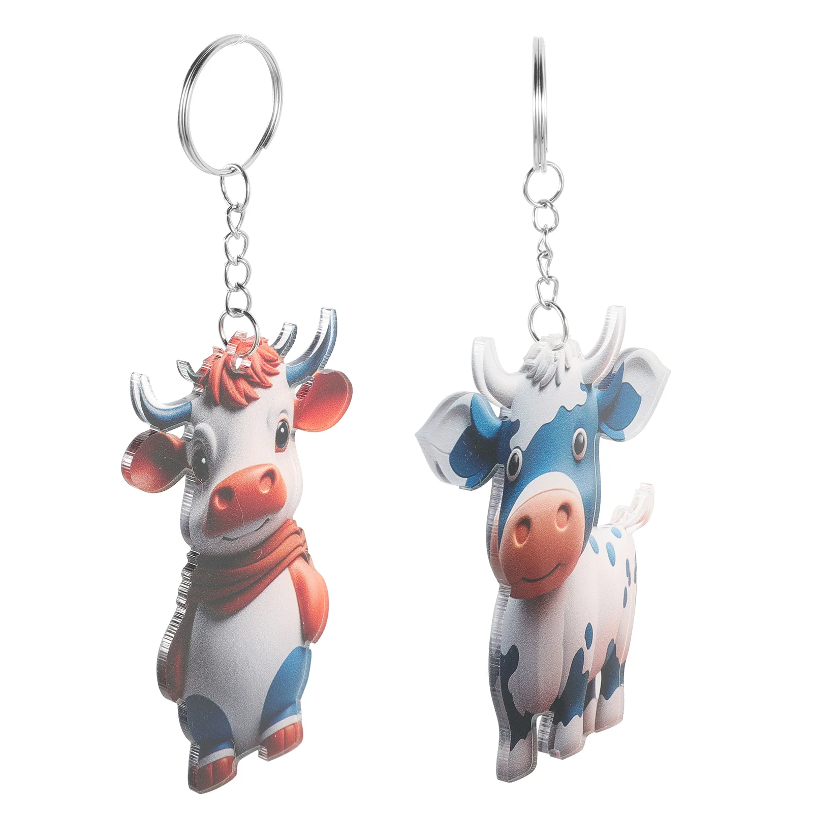 2 Pcs Key Backpacks Highland Cows Shape Decoration Hanging Decorations Keychain Pendants Wallet