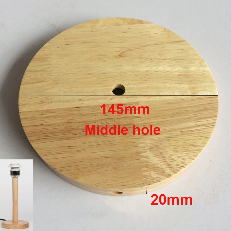 1pcs Round Wood Table Lamp bases Holder 12cm 14.5cm E27 Socket Desk Lamp Base Holder Decor Wooden Base desk lamp  Accessories