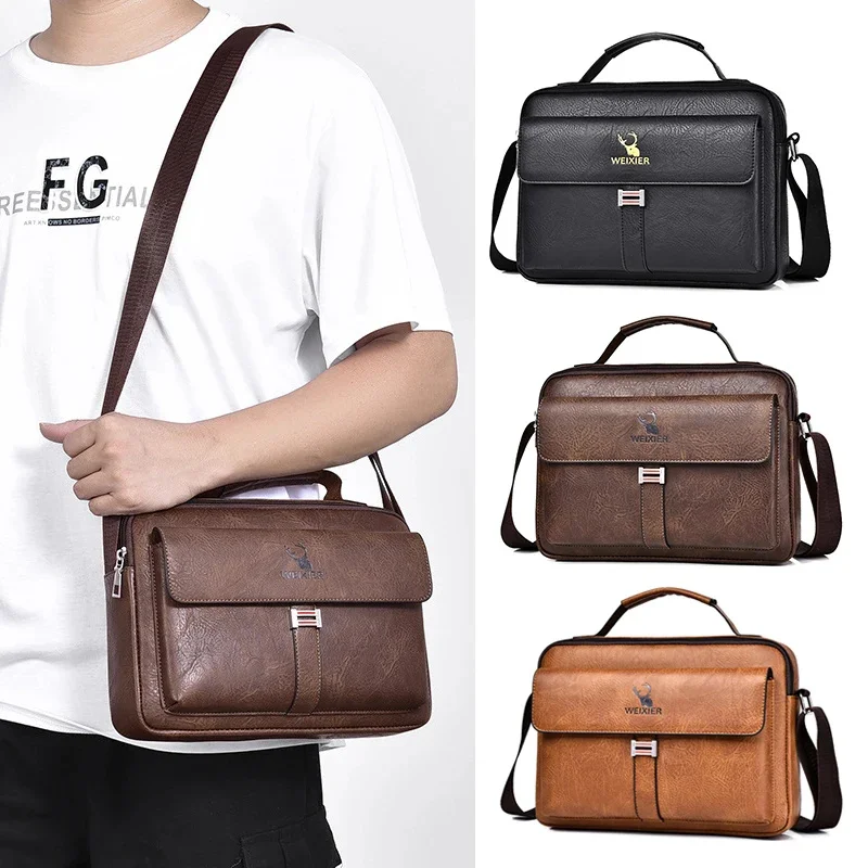 

Leather Briefcase Bag Handbags Cross Office Business Tote Boston Ipad Square Wallets Crossbody Shoulder Husband