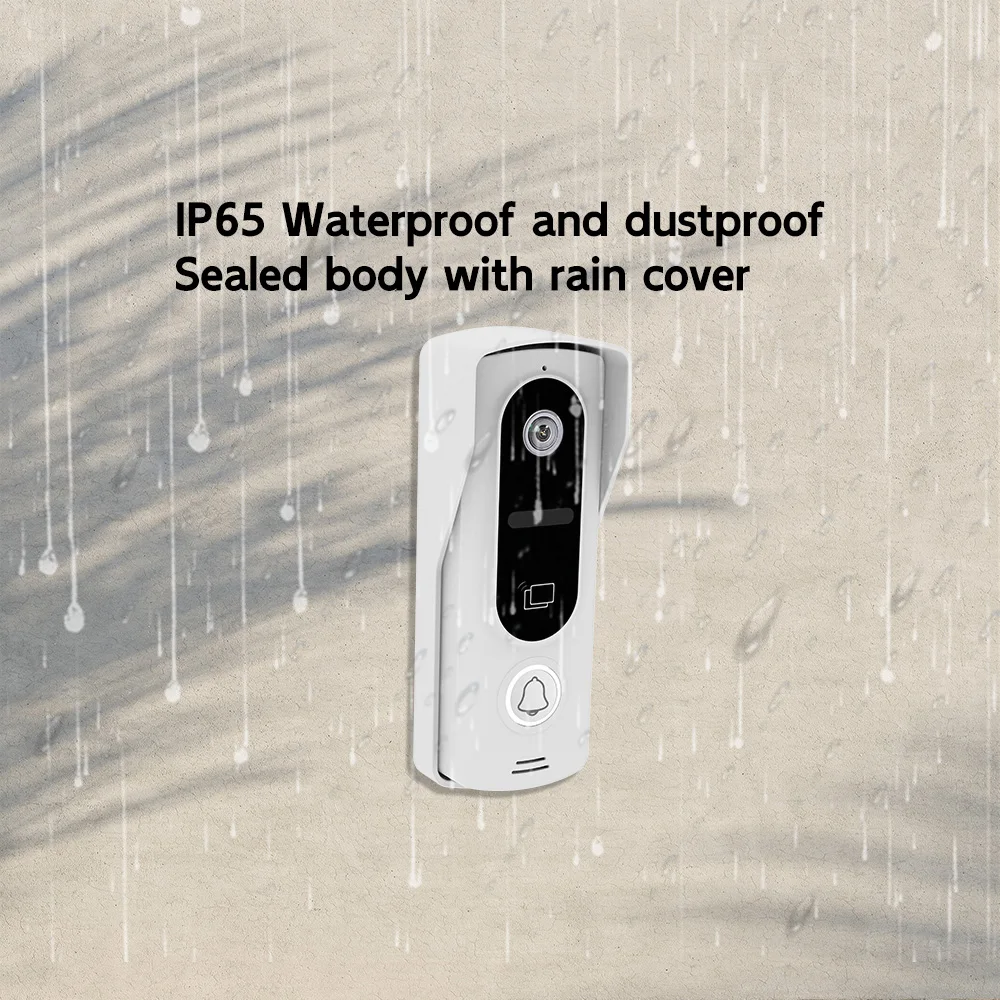 Tuya app 7 Polegada ips wifi vídeo porteiro telefone da porta de segurança em casa visor swipe cartão visual campainha 120 graus câmera da porta