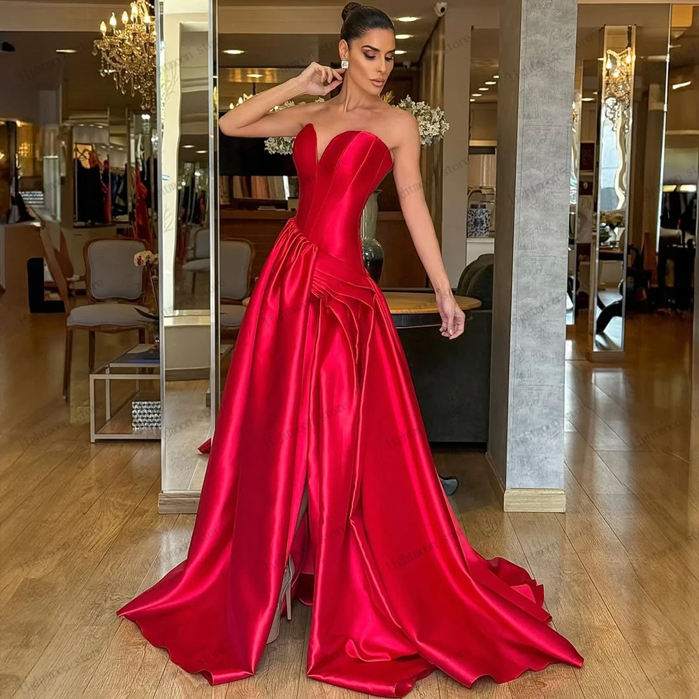 

Simple Evening Dress Satin Prom Dress A Line Robes For Formal Party Sexy Sleeveless Backless Vestidos De Gala Customized 2025