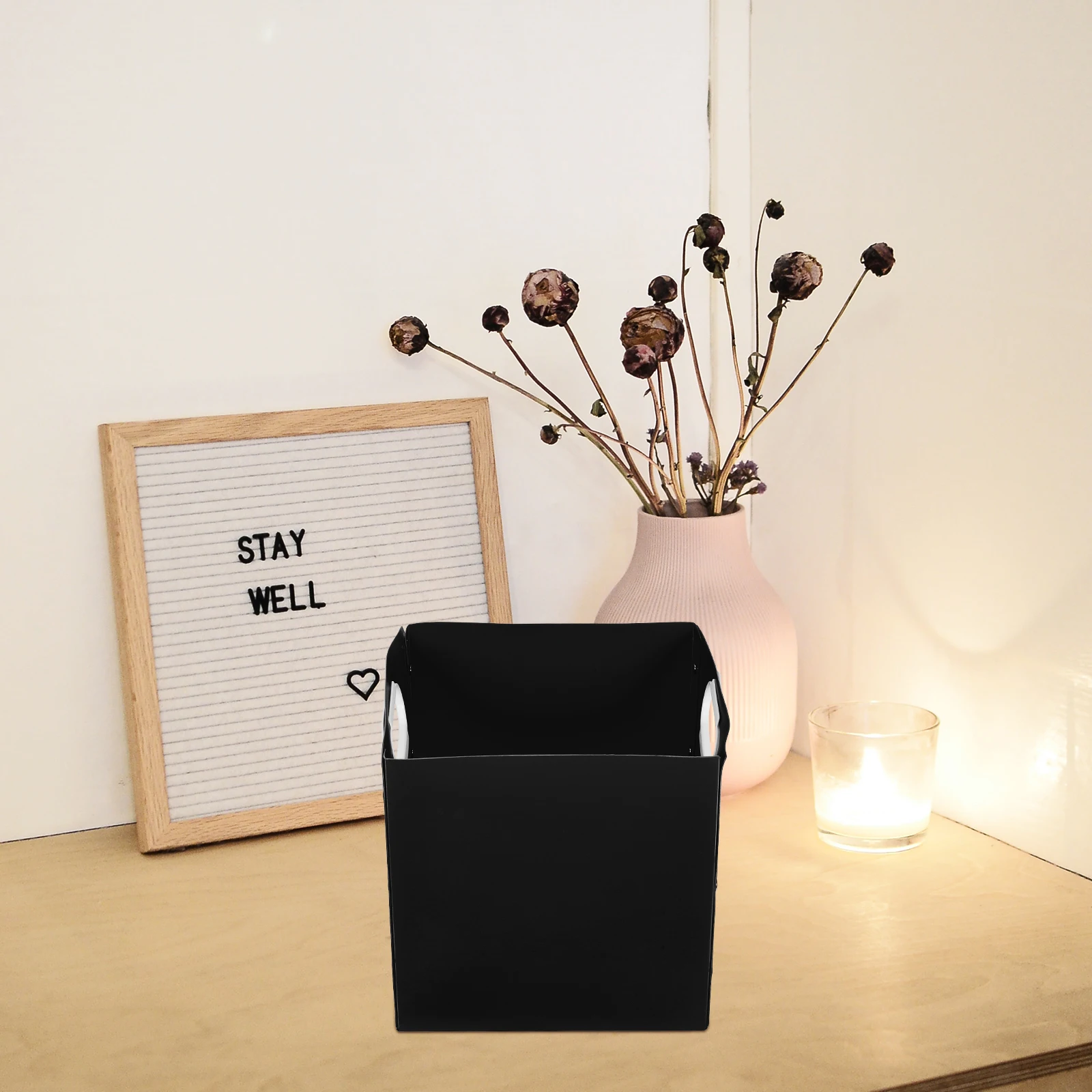 

Foldable Pen Holder Desk Organizers Storage Bins Bathroom File Desktop Makeup Decorative Folder