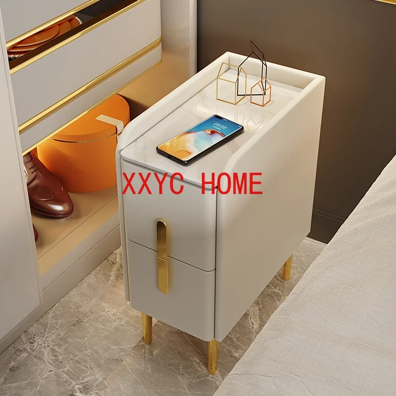 מודרני מינימליסטי חדר שינה קטן ליד מיטת שינה קטן מחסן אור יוקרתי עץ מלא מיני הלבשה