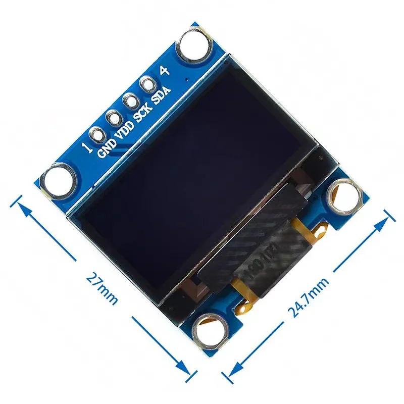 0.96 インチ青白黄青デュアルカラー IIC 通信小型 OLED ディスプレイモジュール 51 マイクロコントローラ