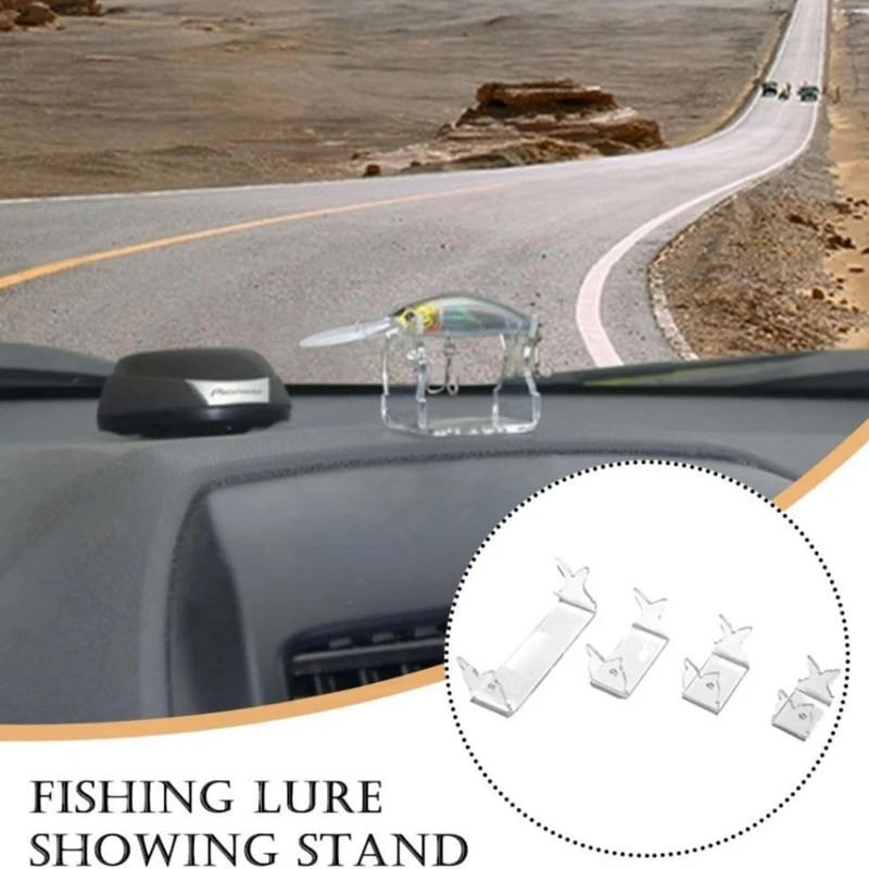 4 pçs acrílico transparente iscas pesca cavaletes isca pesca display titular para iscas transporte da gota