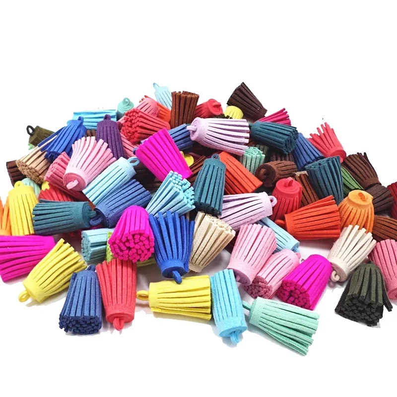 10/20Pcs 3cm Leather Tassel Keychain Tassel Charm Bulk for Pendant Bracelet Jewelry Making DIY Craft Decoration