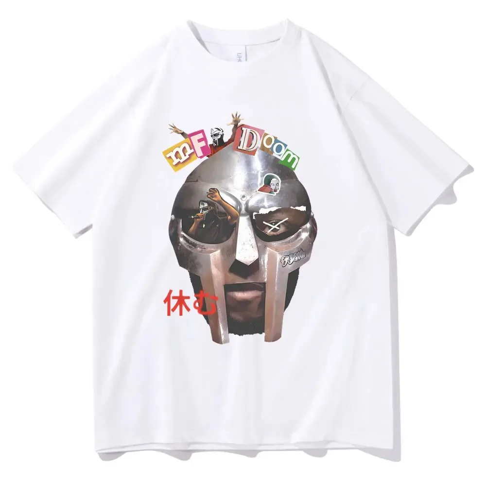 Rapper Mf Doom Madlib Madvillain Metal Mask Graphic Tshirt Operation Doomsday T Shirts Male Hip Hop Vintage Rap Street T-shirt