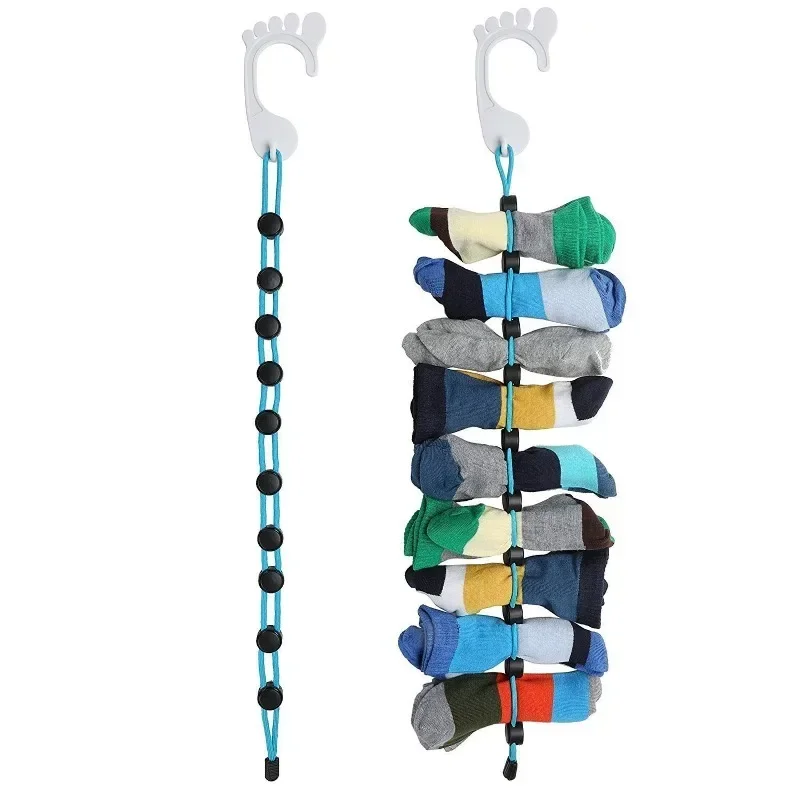 3-In-1 Sock Storage and Sorter Portable Socks Drying Storage Hanging Rack Collapsible Polyester Sock Storage Rack