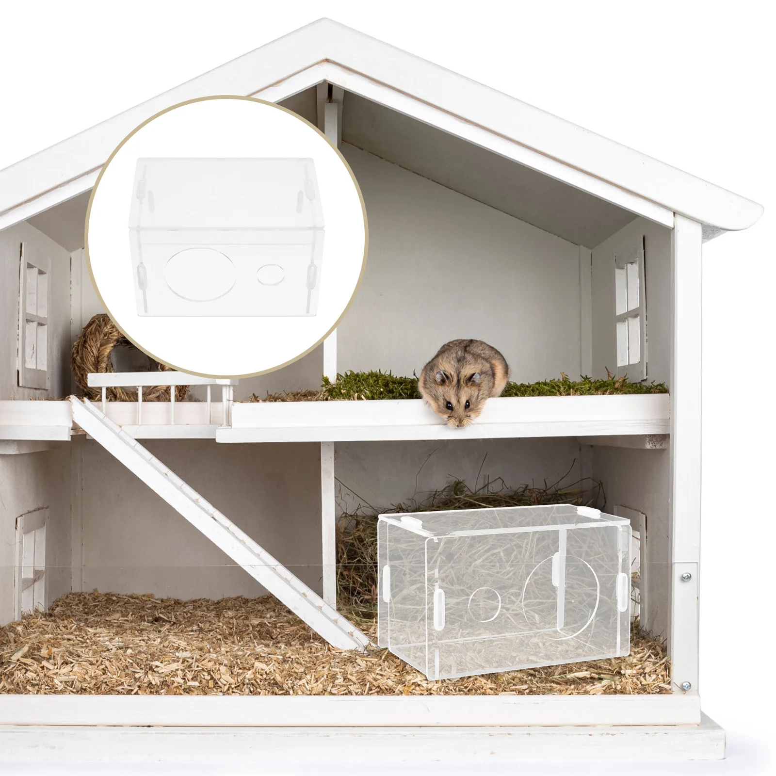 

Transparent Hamster Hideaway Safe Comfortable Small Animal Hideout for Relaxation Activity Habitat Guinea Pig House