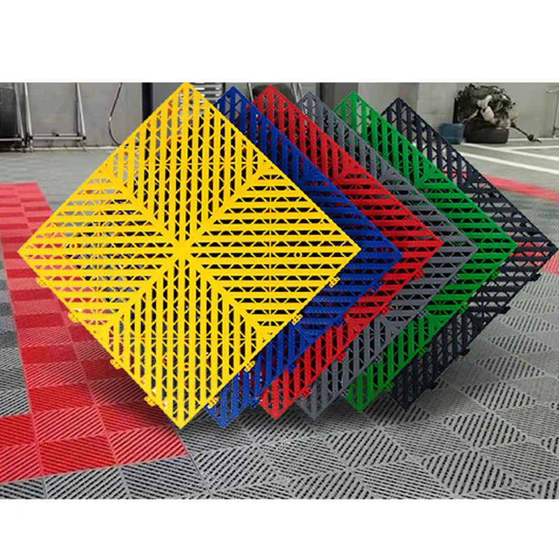 

Car Wash Reinforced Anti Slip Interlocking Garage Floor Tile Removable Plastic Grating Carwash Floor Mats