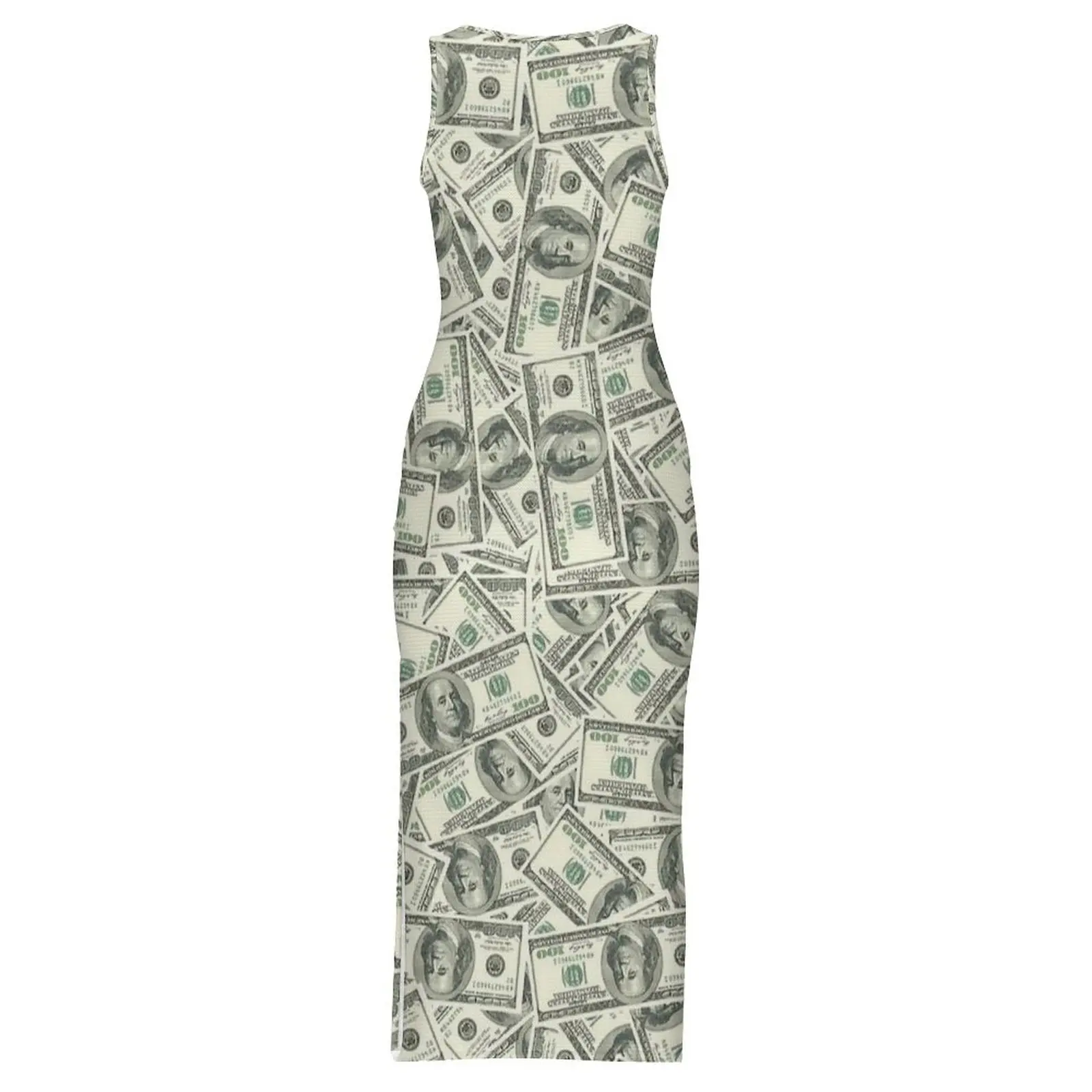 Hundert-Dollar-Scheine 100 Benjamins Riesiges Kleid Mode Maxikleider Vintage Bodycon-Kleid Damen Grafik Große Größe Vestidos – Detail 7