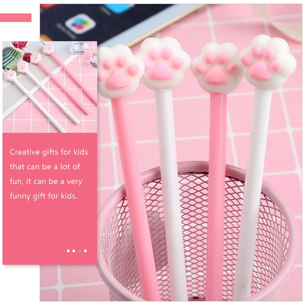 

12Pcs Cartoon Cat Claw Gel Pens Cute Writing Pens for Children Students Signature Note Taking School Supplies Signature Pen