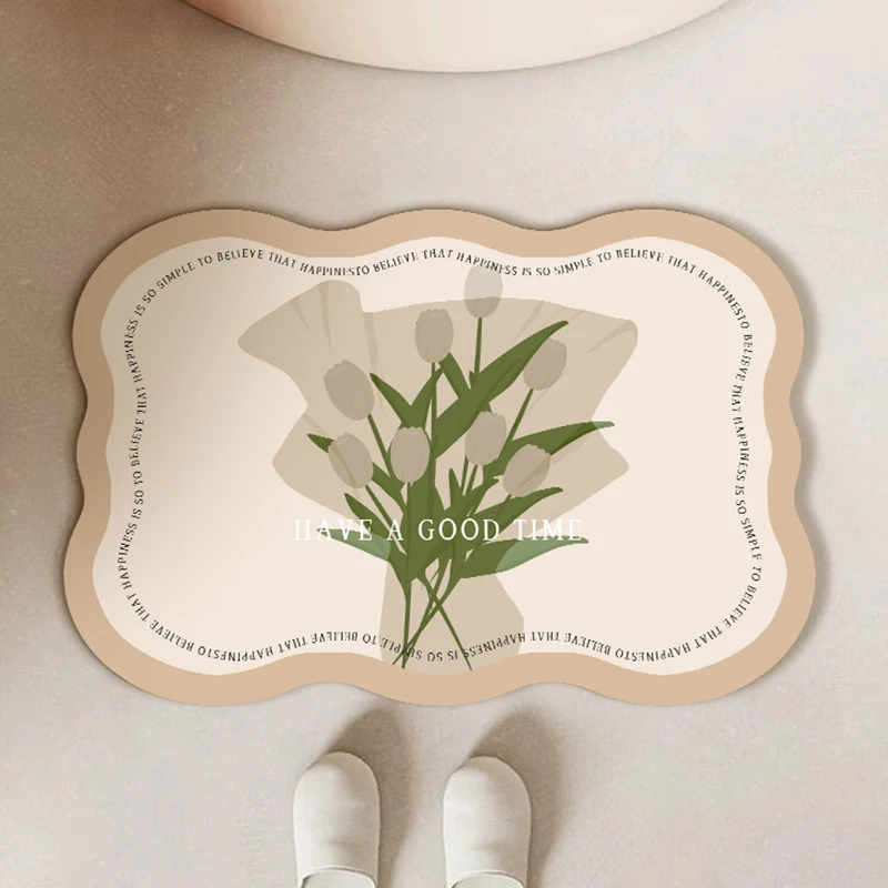 

Soft Diatom Ooze Floor Mat Bathroom Absorbent Floor Mat Non-Slip Toilet Household Bathroom Entrance Quick-Drying Doormat Carpet