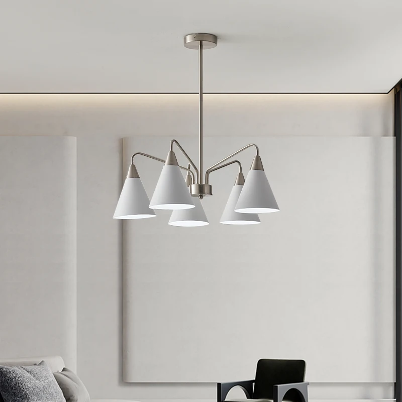 

Medieval Style Bedroom Dining Room Retro White Chandelier with Minimalist Iron Design for Living Room Decoration Study Lighting