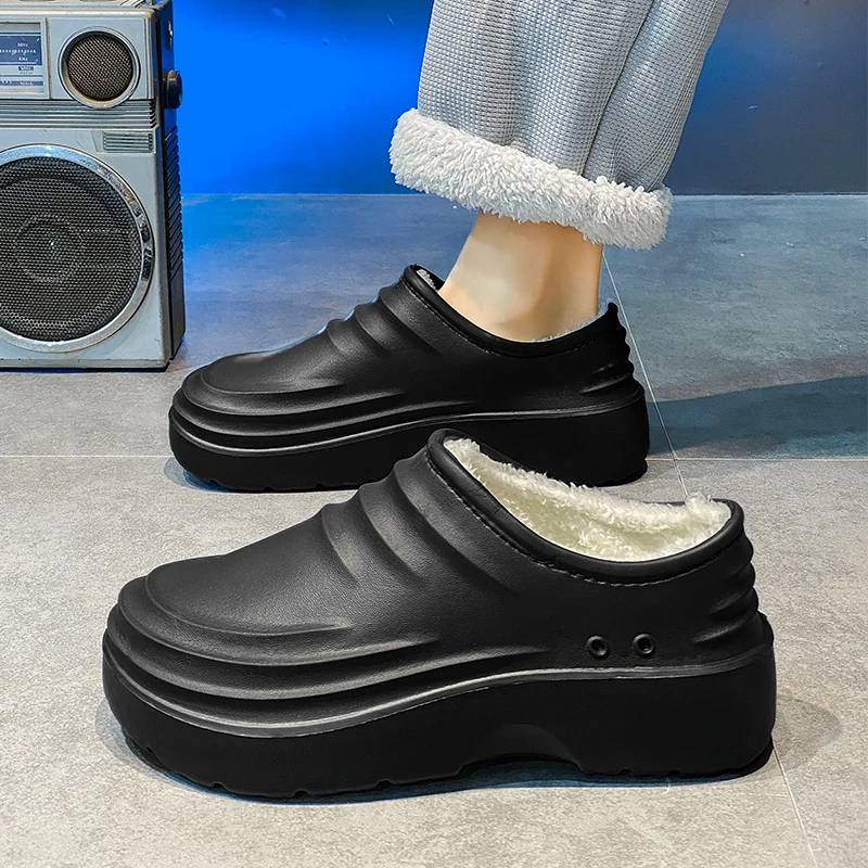 سميكة وحيد أحذية الشيف خارج الرجال النعال للماء الرجال الشتاء المنزلية الدافئة رقيق النعال أفخم أحذية قطنية الذكور #6