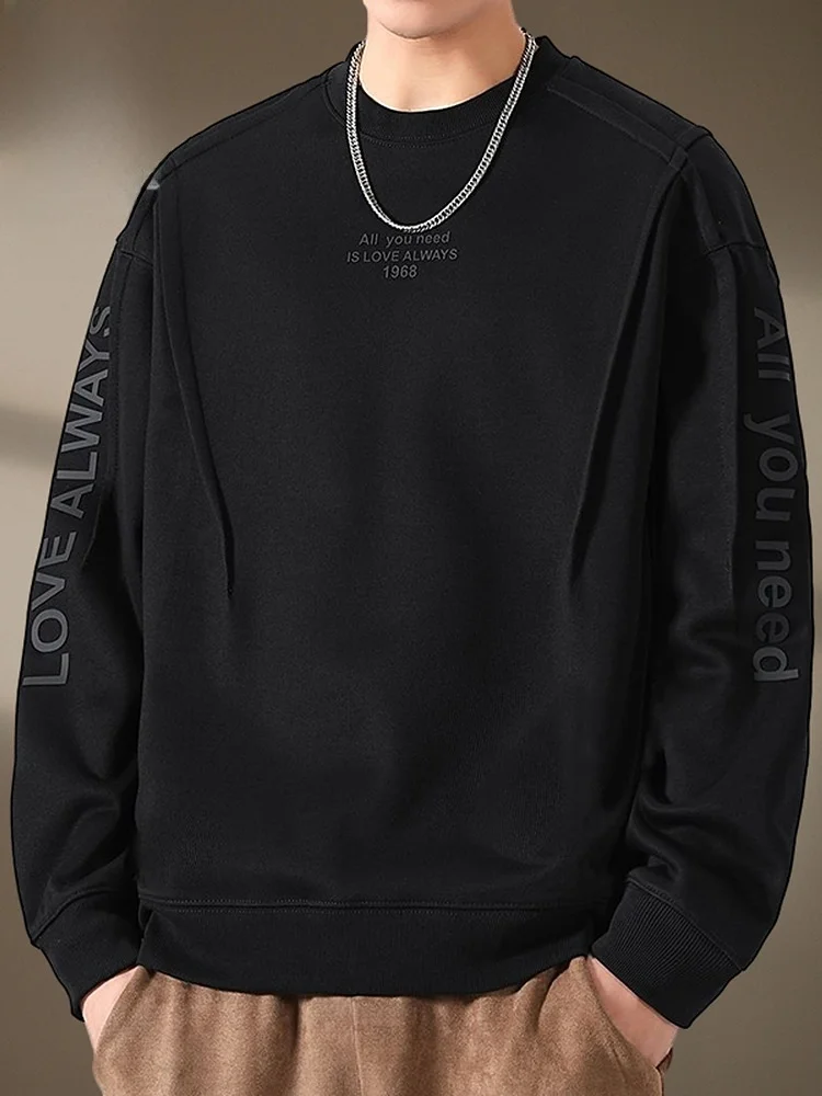 

Men's Loose Fit Long Sve Sweatirt Casual Base Layer irt Trendy American Sle Spring New Arrival T-irt