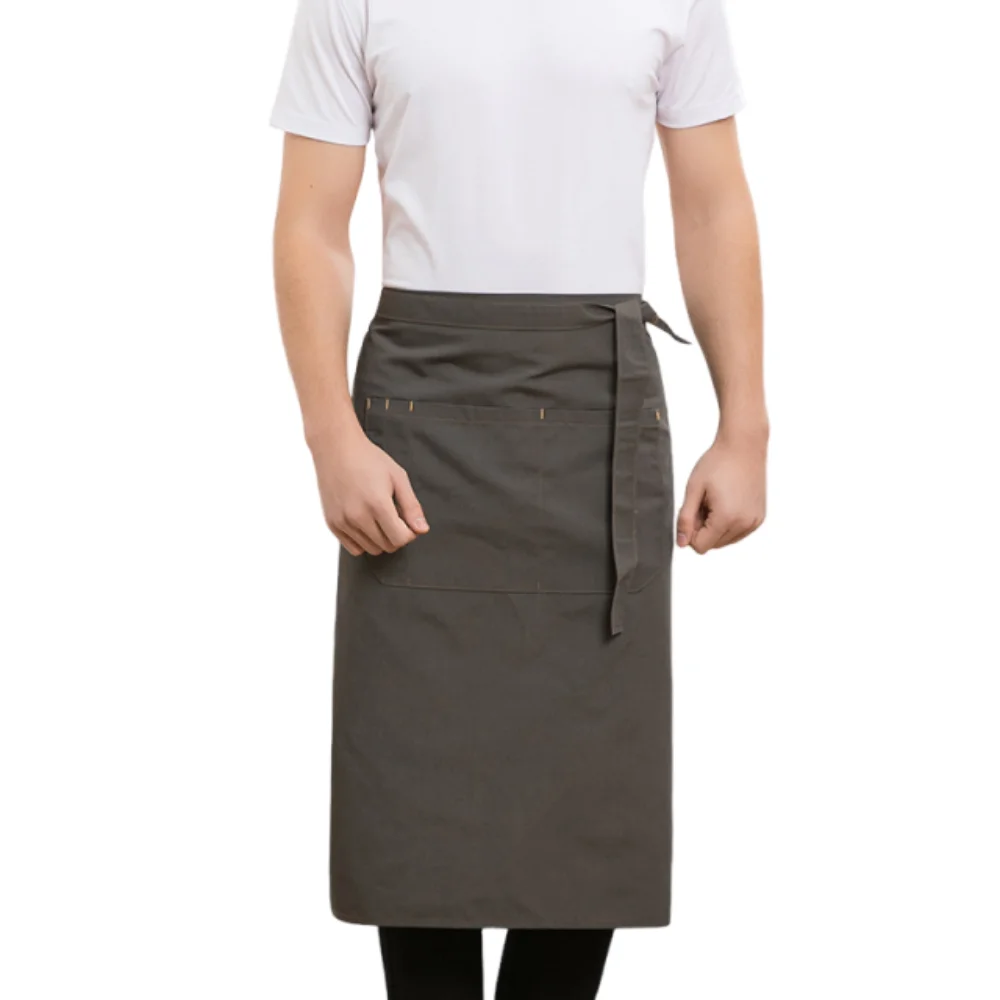 Antifouling halve schort verstelbaar veterontwerp chef-kok uniform unisex met zakken ober taille schort keukengebruik