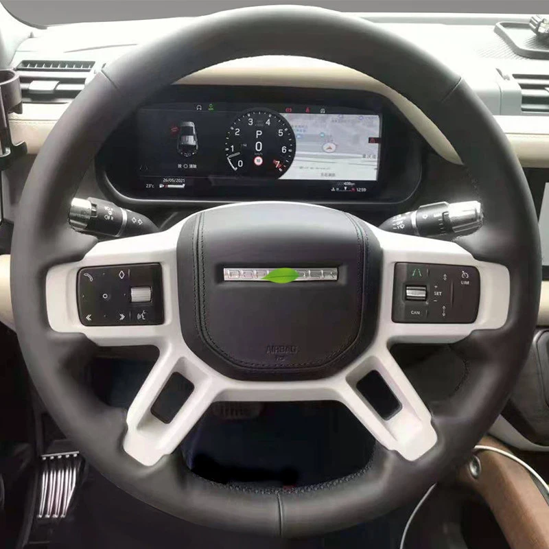 DIY Custom Microfiber Leather Car Steering Wheel Cover for Land Rover Discovery 5 Defender 2020-2023 Car Accessories