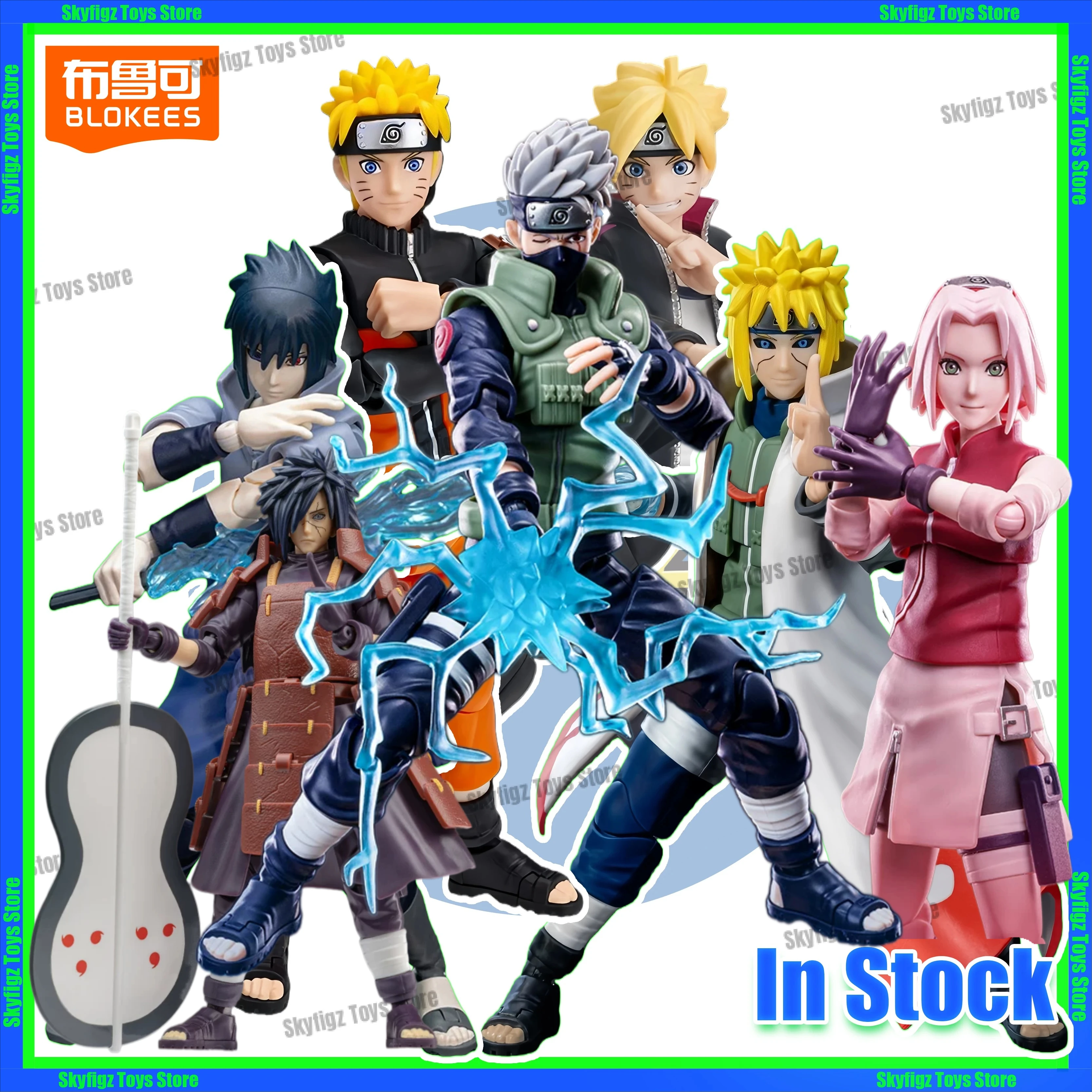 Auf Lager Blokees Naruto Uzumaki Naruto Sasuke Minato Boruto Zusammengebautes Modell Original-Figur Bewegliche Figur Sammlerstück Geschenk