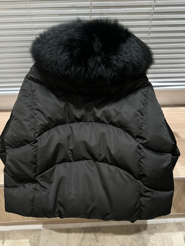 New Fashion Winter Women 90% piumino d'oca naturale vera pelliccia di volpe collo spesso caldo Parka cappotto di pelliccia di lusso