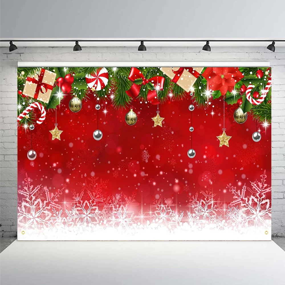 Christmas Backdrop Photography Winter Dreamy Glitter Snowflake Decoration Kids Portrait Birthday Party Photographic Background