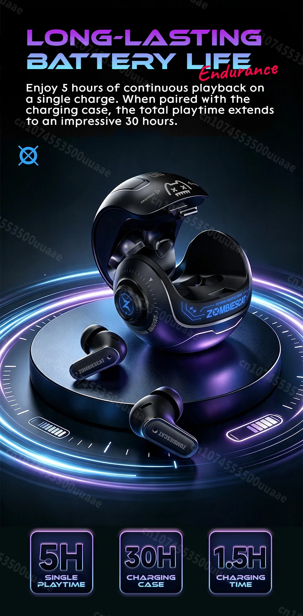 Zombies Cat B26 Alloy Mecha ANC Ohrhörer -45dB Aktive Geräuschunterdrückung Bluetooth 6.0 Kopfhörer KI-Übersetzung Kopfhörer mit APP – Detail 15