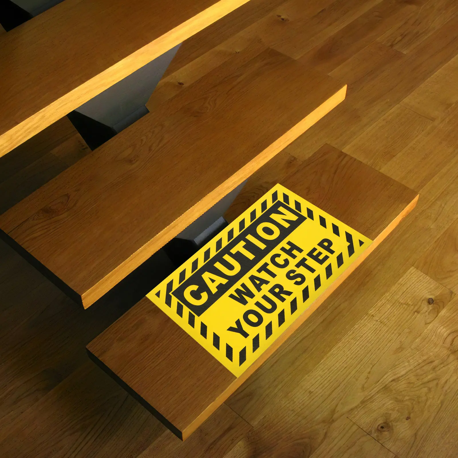 2Pcs Stair Anti-Slip Stickers Diagonal Pattern High-Visibility Caution Floor Decals for Indoor Outdoor Use Non-Slip Safety Tape