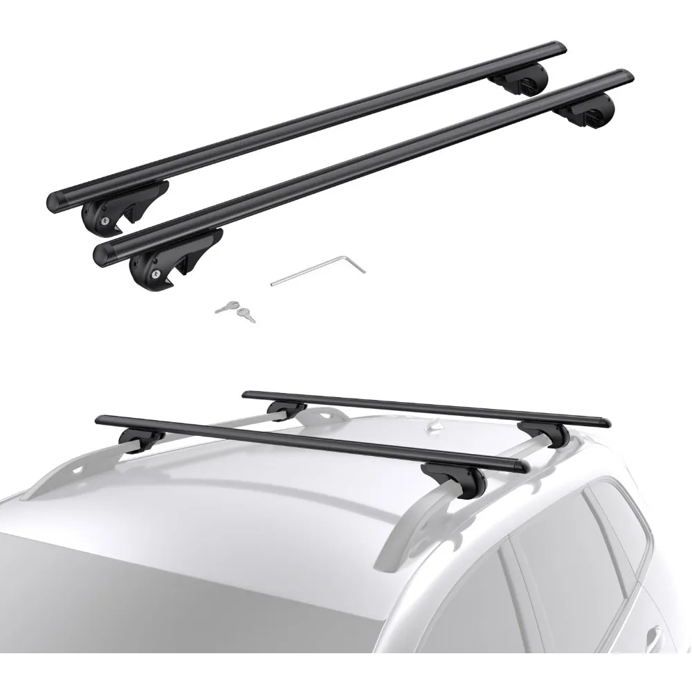 

Universal Roof Rack Cross Bars for SUVs & Cars, 200LB Capacity, Fits Raised Rails with Gap, Includes Anti-Theft Locks (2-Pack)