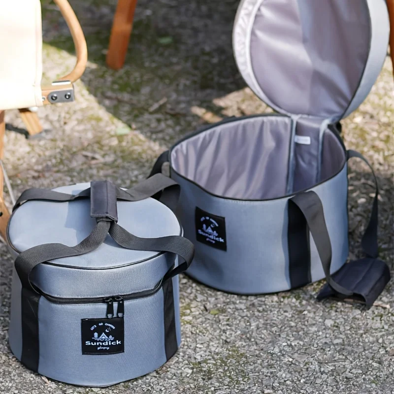 Padded Camping Cookware Storage Bag 9L/14L Shockproof Round 