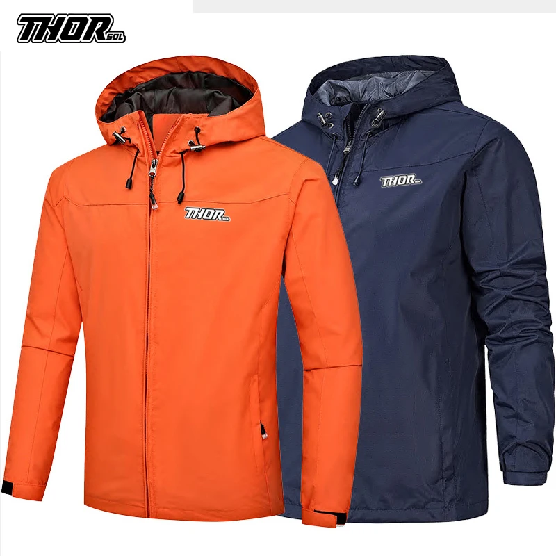 

THORSOL Bicycle Outerwear Men's Cycling MTB Jacket Motocross Clothing Mountain Bike Hooded Coat Windbreaker Abrigos Para Hombre