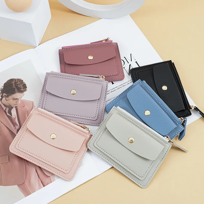 PVC Small Short Coin Purse With Zipper Cross-border New Model Card Holder Mini Wallet