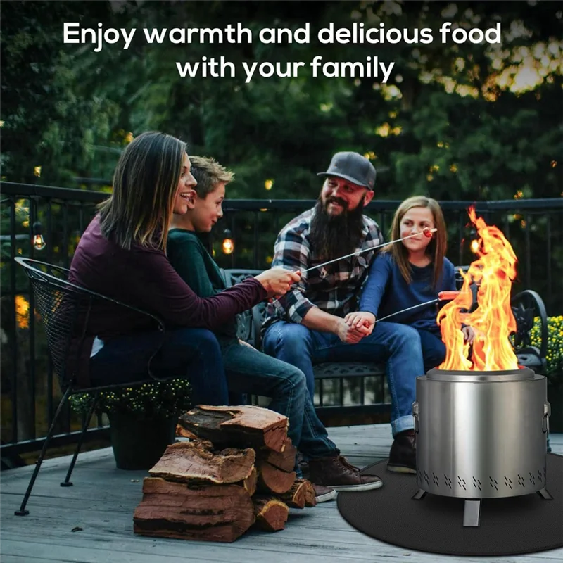 DHIPP-Fire Pit حصيرة لموقد منفرد النار على الوجهين مقاومة للحريق Firepit حصيرة المحمولة حفرة النار وسادة لسطح السفينة فناء حماية حصيرة 14