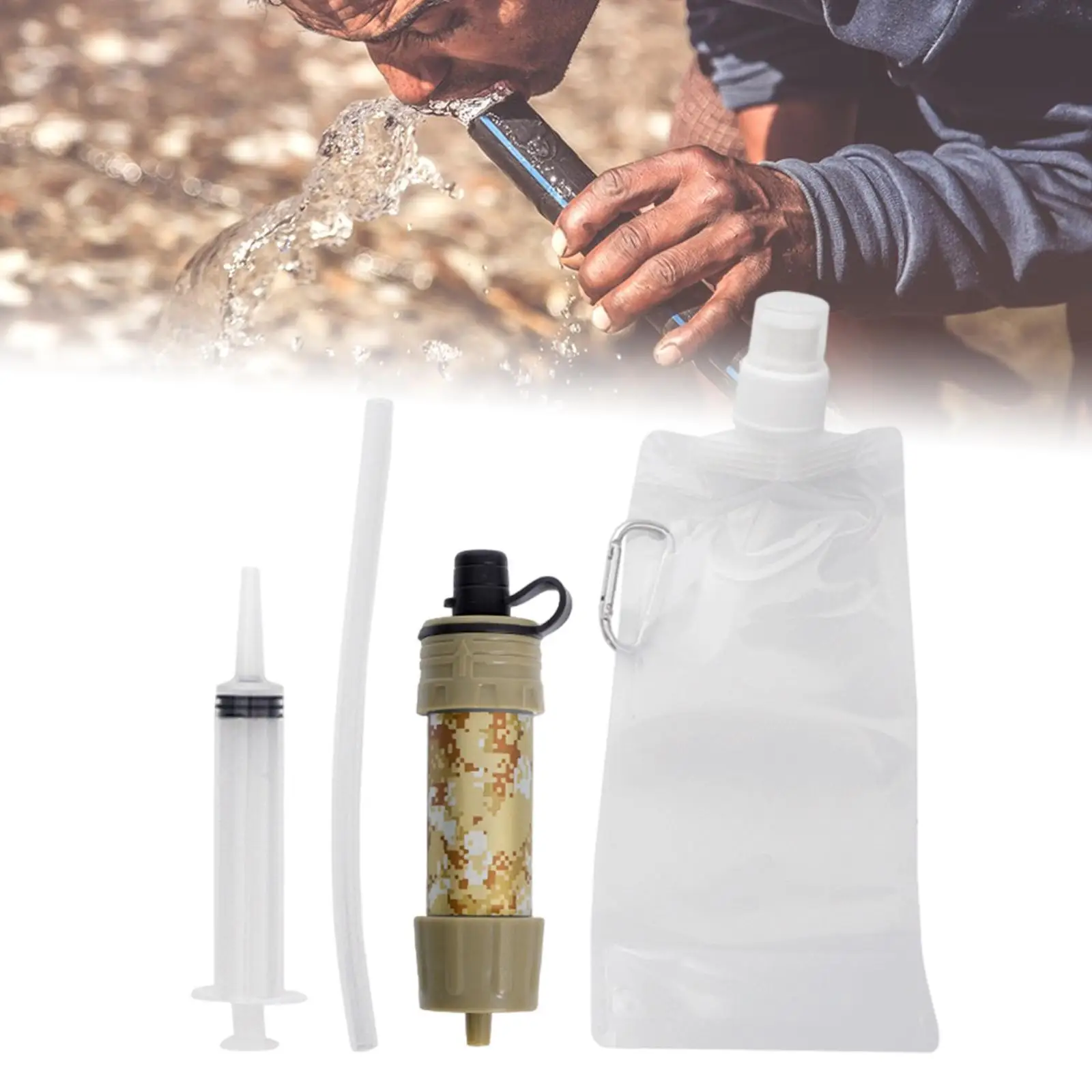 

Portable Water Filter Water Purifying Device for Hiking Fishing Preparedness