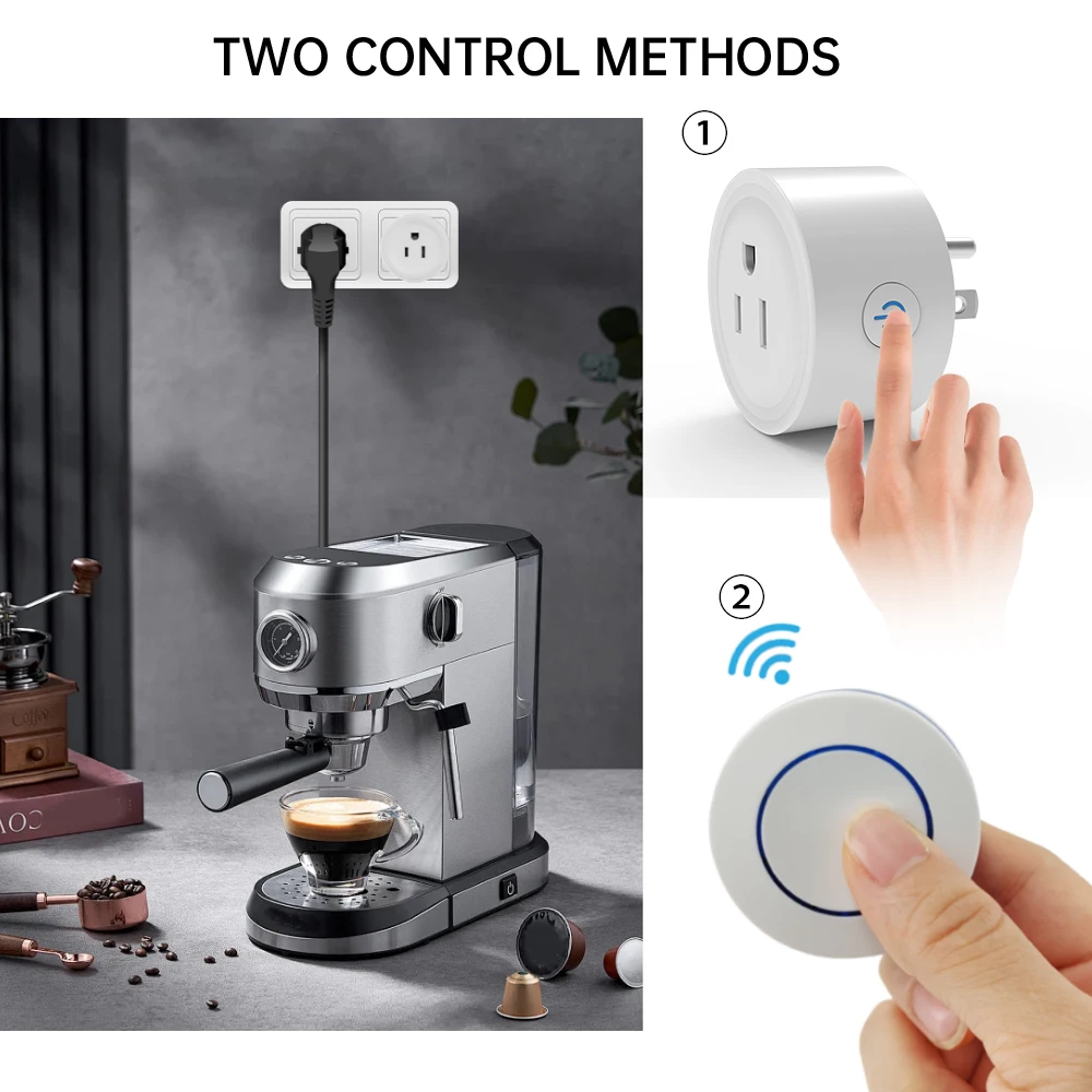 RF433 Wireless Remote Control Outlet US Plug, Smart Remote ON OFF Electrical Socket for Lights Fans TVs, Home RF Remote Switch