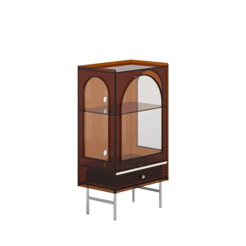 French retro acrylic, living room side cabinet, sofa locker, small apartment entrance medieval storage cabinet
