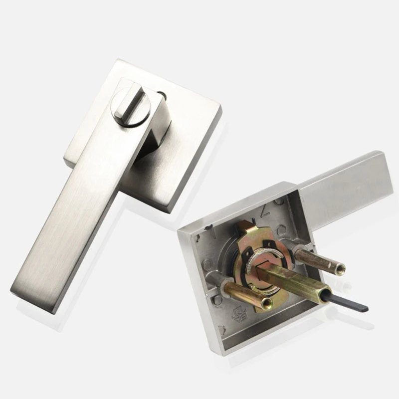 Square Round Zinc Alloy Door Lock Privacy Door Levers Lockset for Key Door Locks Handles for Home Bedroom Bathroom Dropshipping