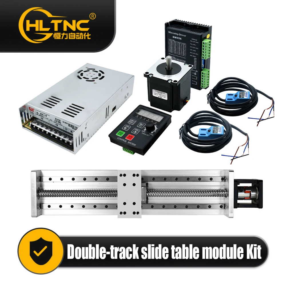 

CNC Sliding Table 100mm 250mm 300mm 500mm Motorized Linear Rail Platform Nema 23 Motor Drive Kit Linear Stage XYZ Axis
