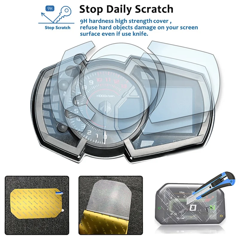 A80X-Motorcycle Parts Cluster Scratch Screen Protection Film Protector For KAWASAKI NINJA 1000 250 400 650 Z1000SX ZX6R