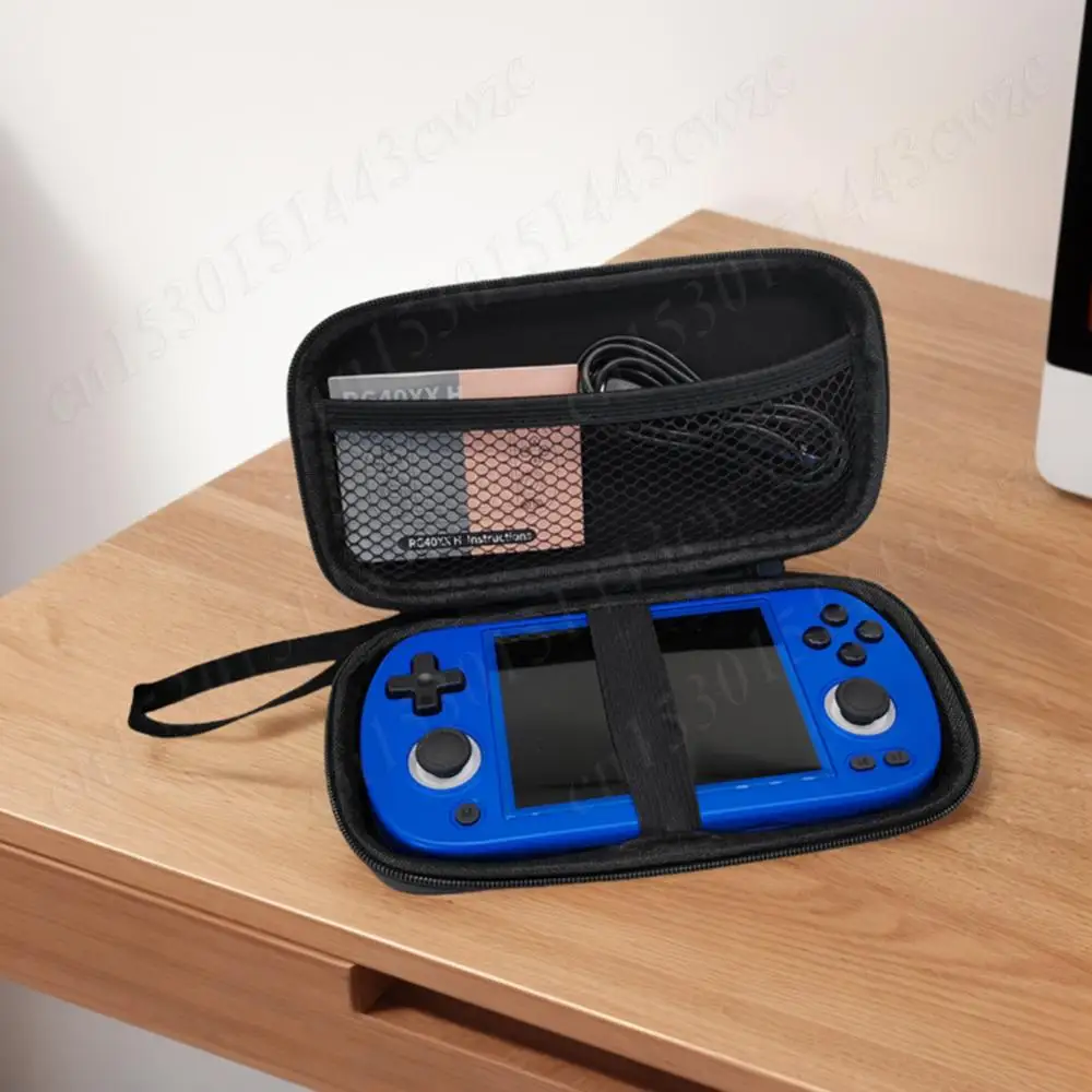 Estojo rígido de eva para viagem, bolsa de transporte antiarranhões à prova de choque com alça de mão para console de jogos anbernic rg40xx h/rg405m