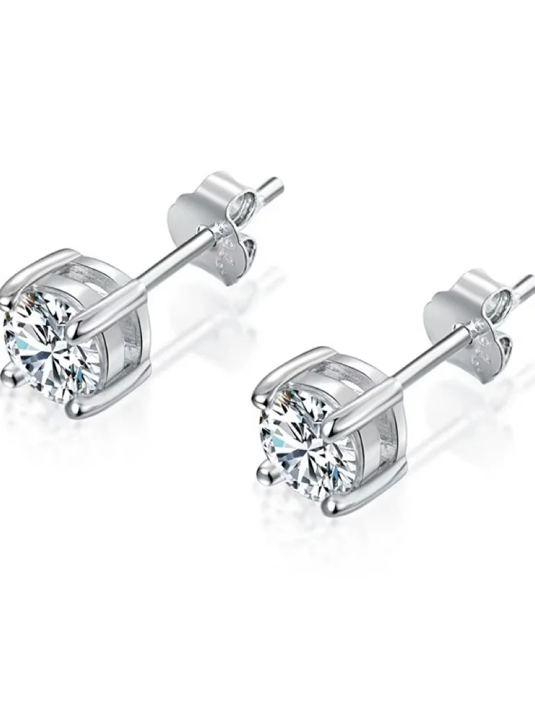 

S925 Silver Jewelry 0.5 Carat DF Color Brilliant Round Cut Diamond Earrings Moissanite Earrings