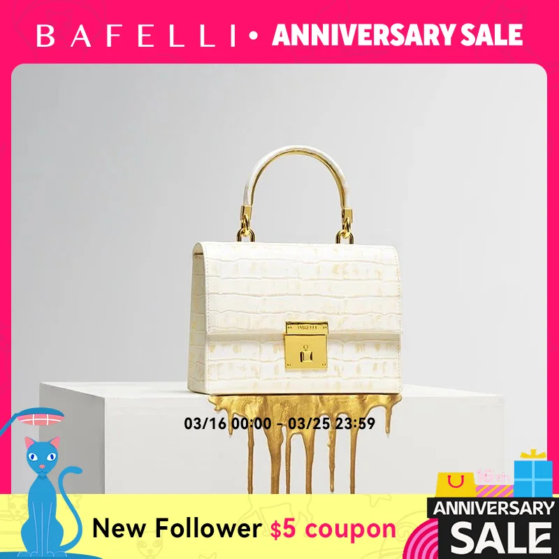 

BAFELLI WOMEN'S BAG NEW FASHION LADY STYLE ELEGANT FEMALE HANDBAG K GOLD GENUINE LEATHER SHOULDER LUXURY BRAND PURSE 2025