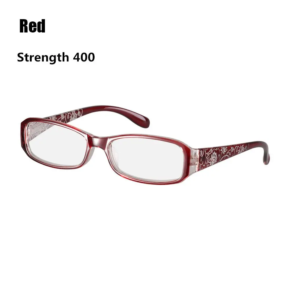 Women Spring Hinge Ultra Light Resin Print Flower +1.00~+4.0 Diopter Eyeglasses Reading Glasses Vision Care