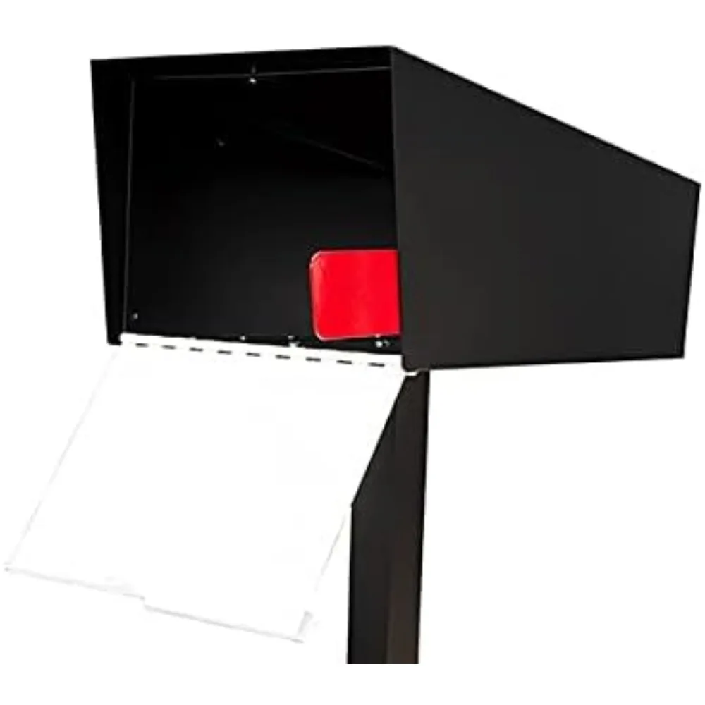 صندوق بريد حديث لمنتصف القرن - تصميم قديم عتيق، أبيض بدون حامل آخر